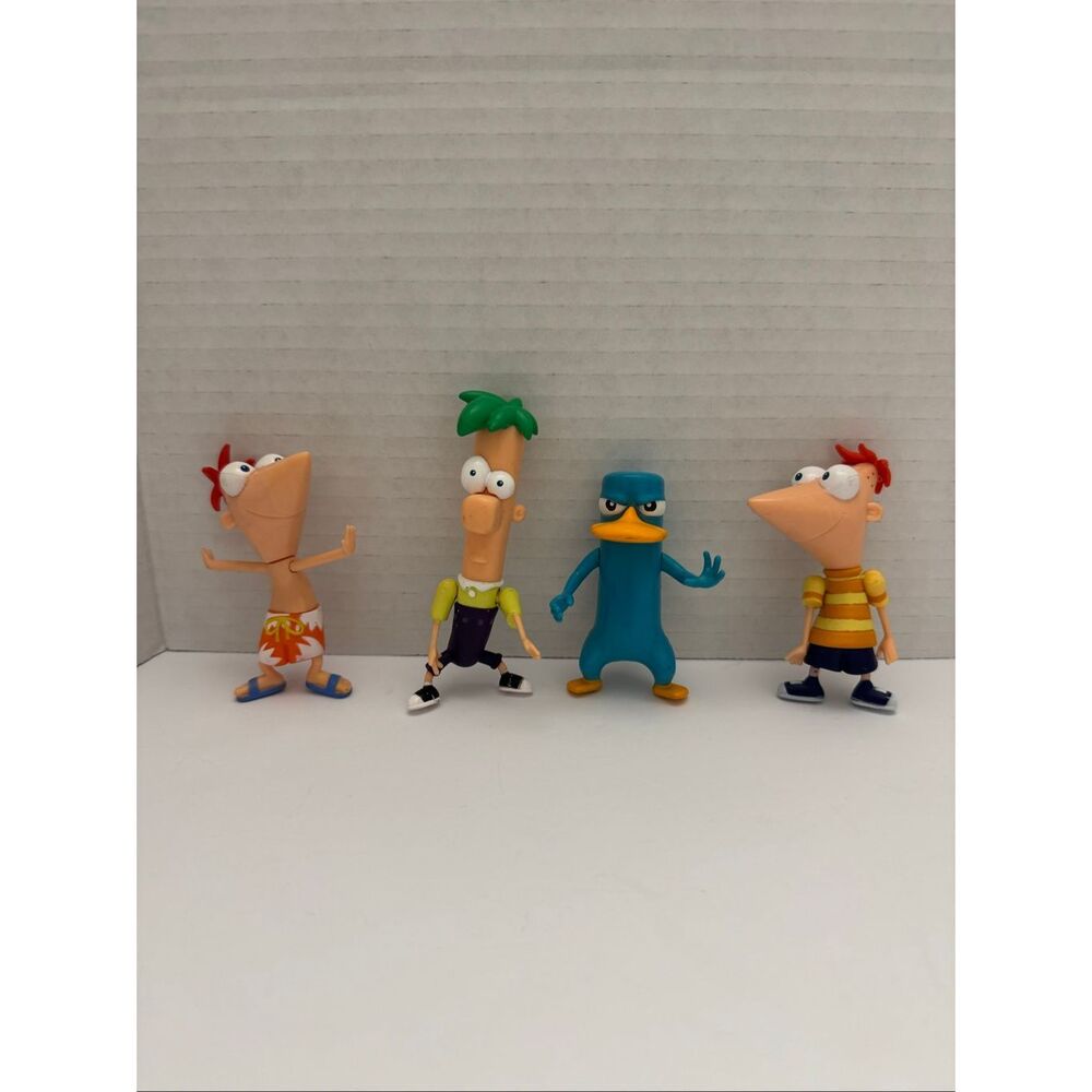 Disney Jakks Phineas and Ferb Action Figures Perry the Platypus Lot of 4